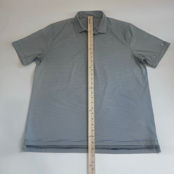 NIKE MENS DRY FIT MENS GOLF POLO SHORT SLEEVE SHIRT NAVY BLUE STRIPED SIZE LARGE - Picture 9 of 13